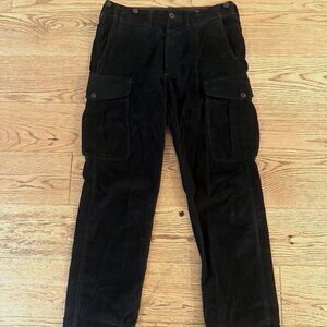 RRL Black Regiment Corduroy Cargo Pant